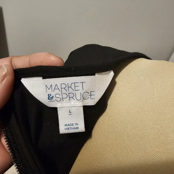 Market & Spruce Blouse Women's Large Lace Lined Short Sleeve Pullover Black Top - Picture 8 of 11